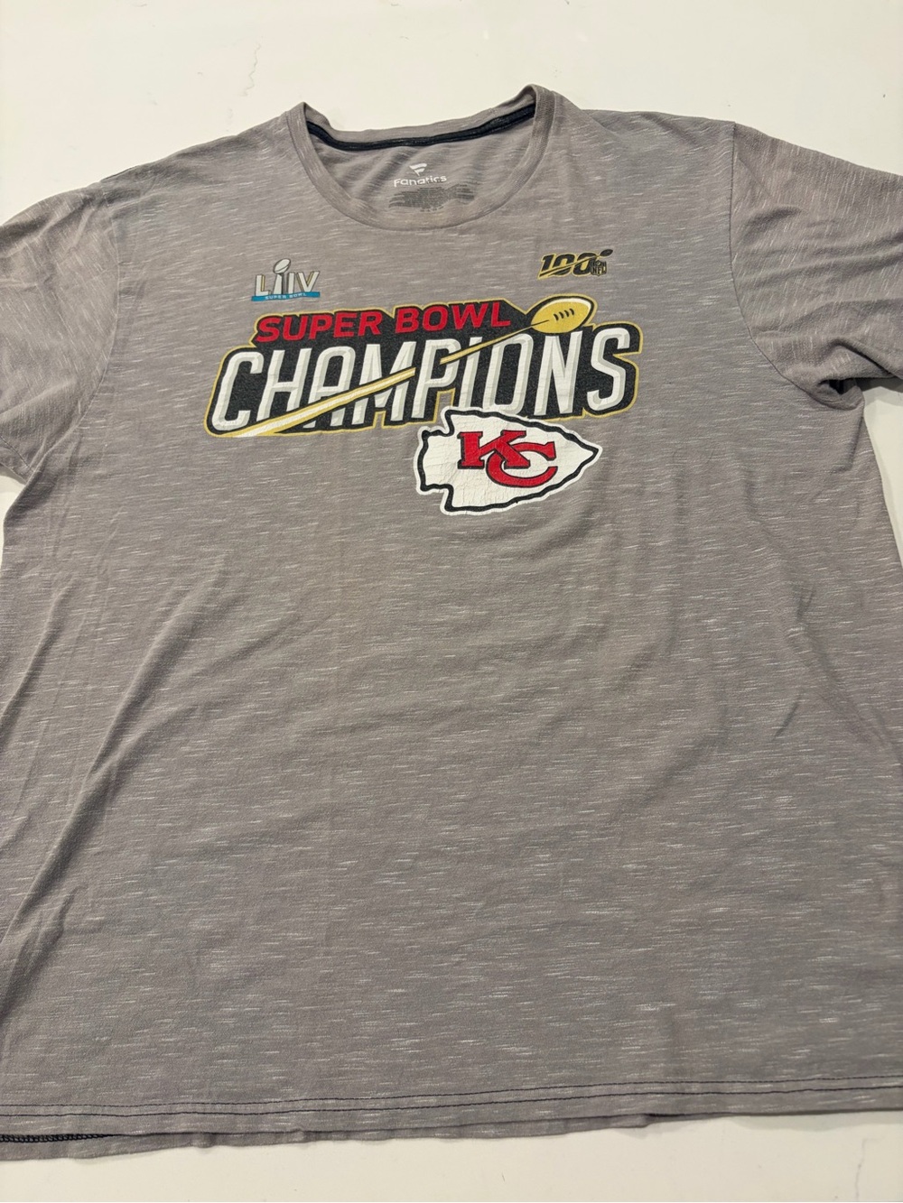 NFL Kansas City Chiefs Gray 'Super Bowl LIIV Champions' Tee - Fanatics